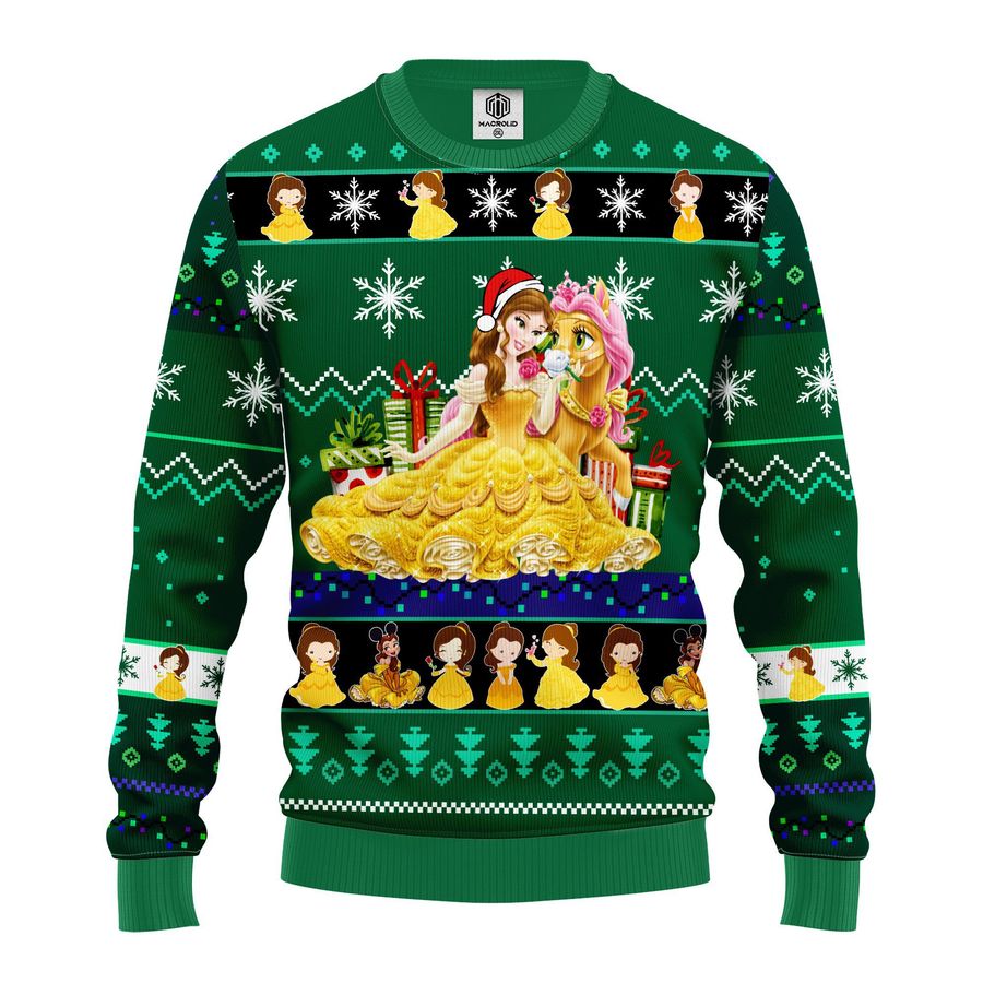 Bella Beauty And The Beast Ugly Sweater Green