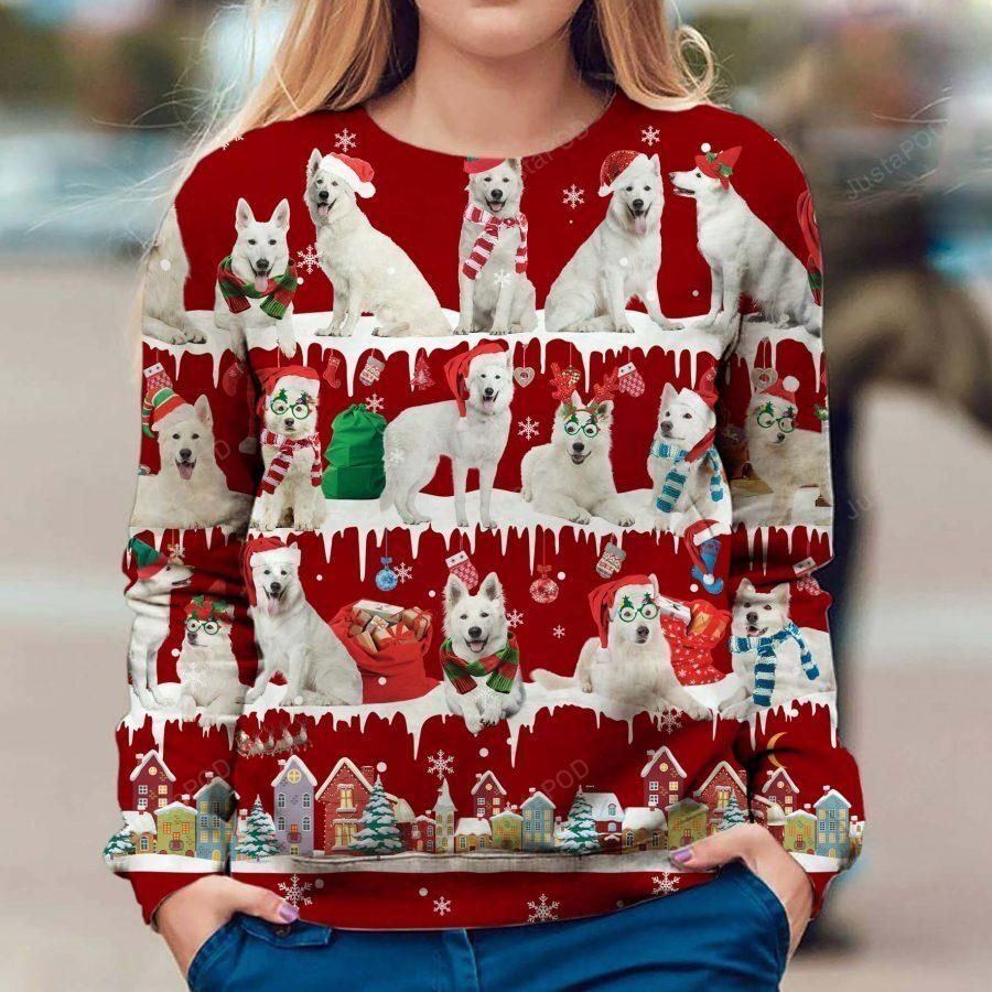 Berger Blanc Suisse Snow Christmas Ugly Sweater, Ugly Sweater, Christmas Sweaters, Hoodie, Sweater