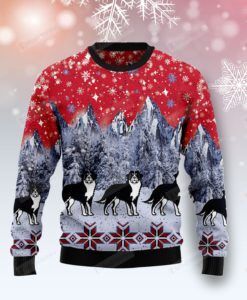 Bernese Mountain Dog Snow Ugly Christmas Sweater, All Over Print Sweatshirt