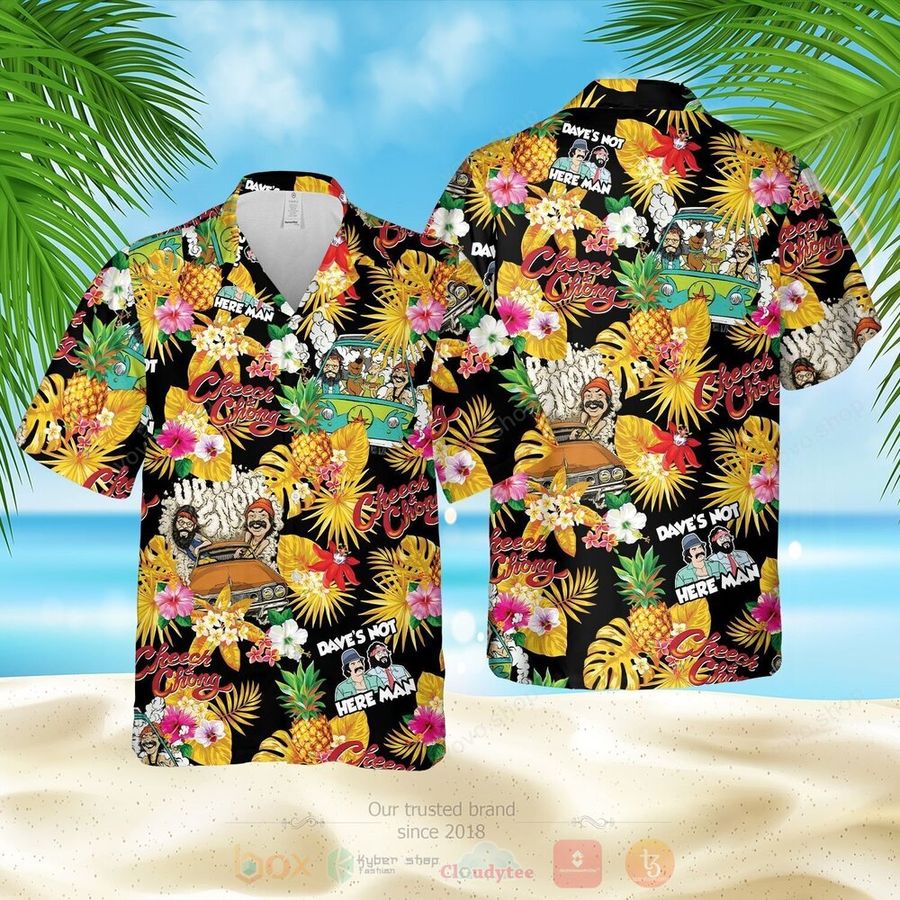Best Cheech And Chong Daves Not Here Man Yellow 3d All Over Printed Hawaiian Shirt Short