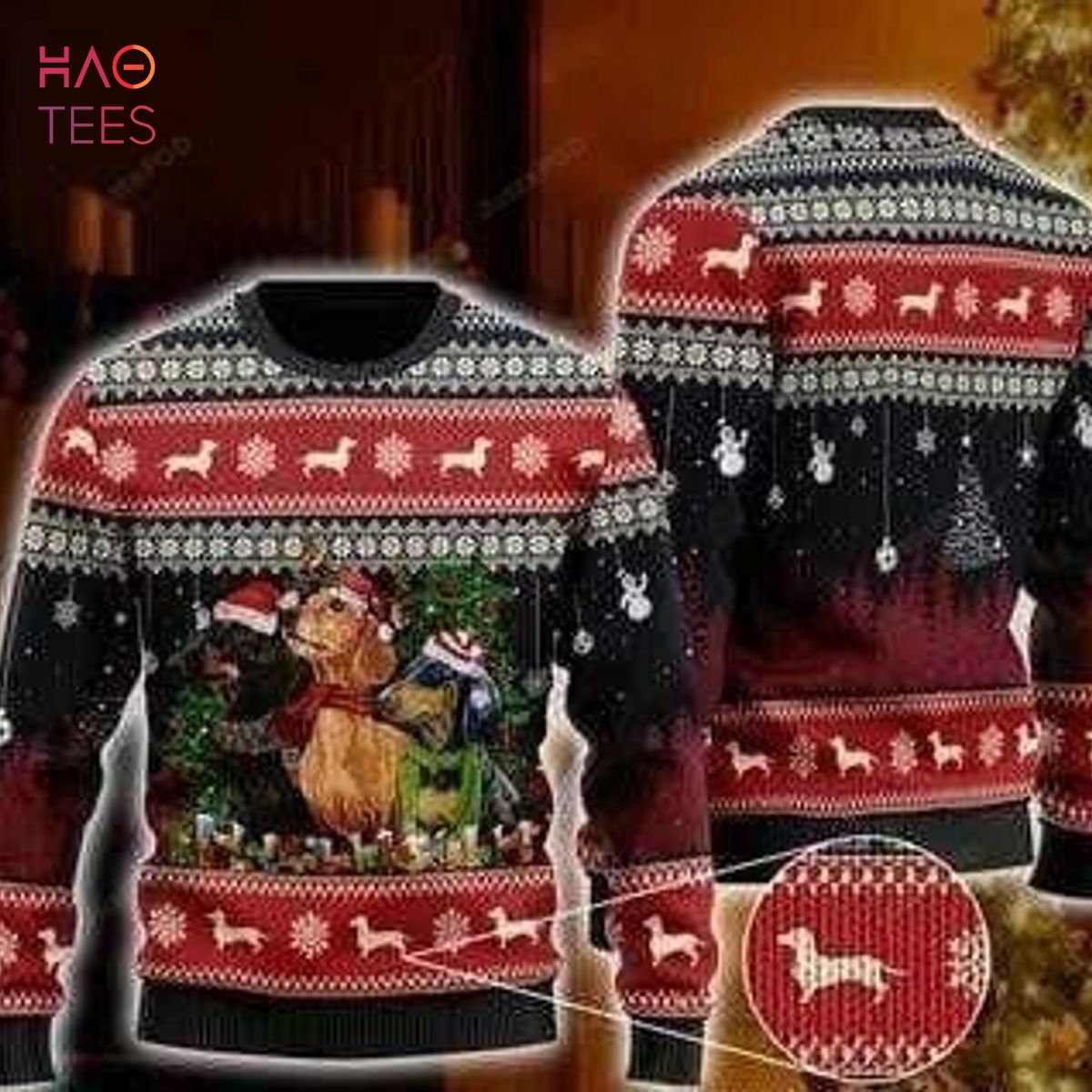 BEST Dachshund Dog Ugly Christmas Sweater All Over Print Sweatshirt Ugly