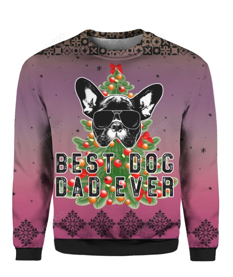 Best Dog Dad Ever 3D Ugly Christmas Sweater, Ugly Sweater, Christmas Sweaters, Hoodie, Sweater