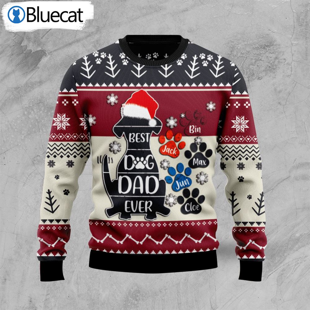 Best Dog Dad Ever Ugly Christmas Sweater