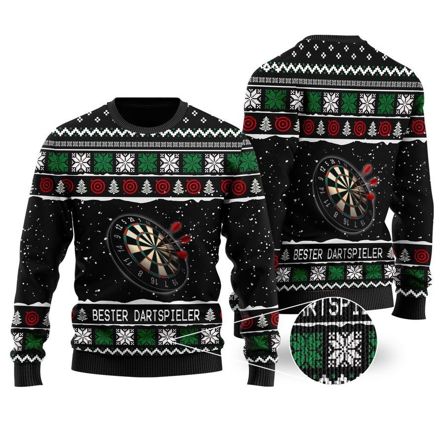 Bester Dartspieler Ugly Sweater With Christmas Patterns
