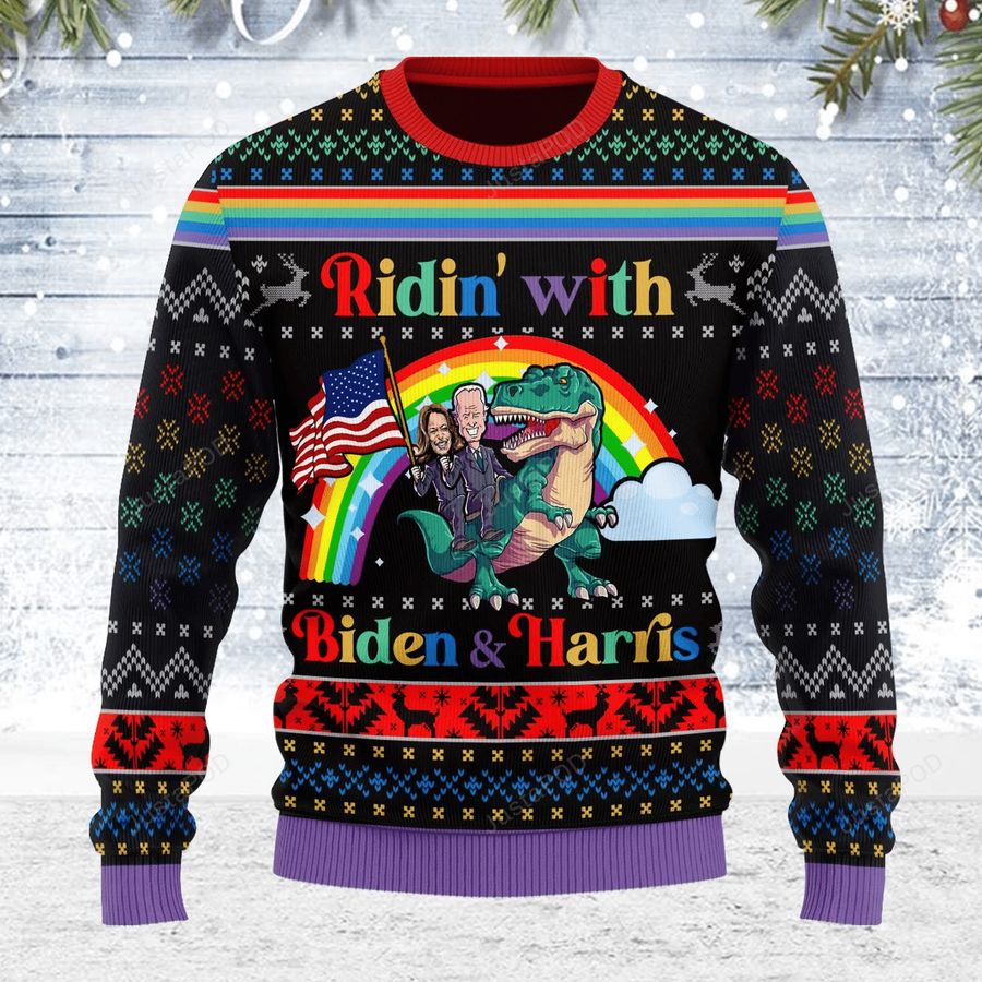 Biden And Harris LGBT Ugly Christmas Sweater, All Over Print Sweatshirt, Ugly Sweater, Christmas Sweaters, Hoodie, Sweater
