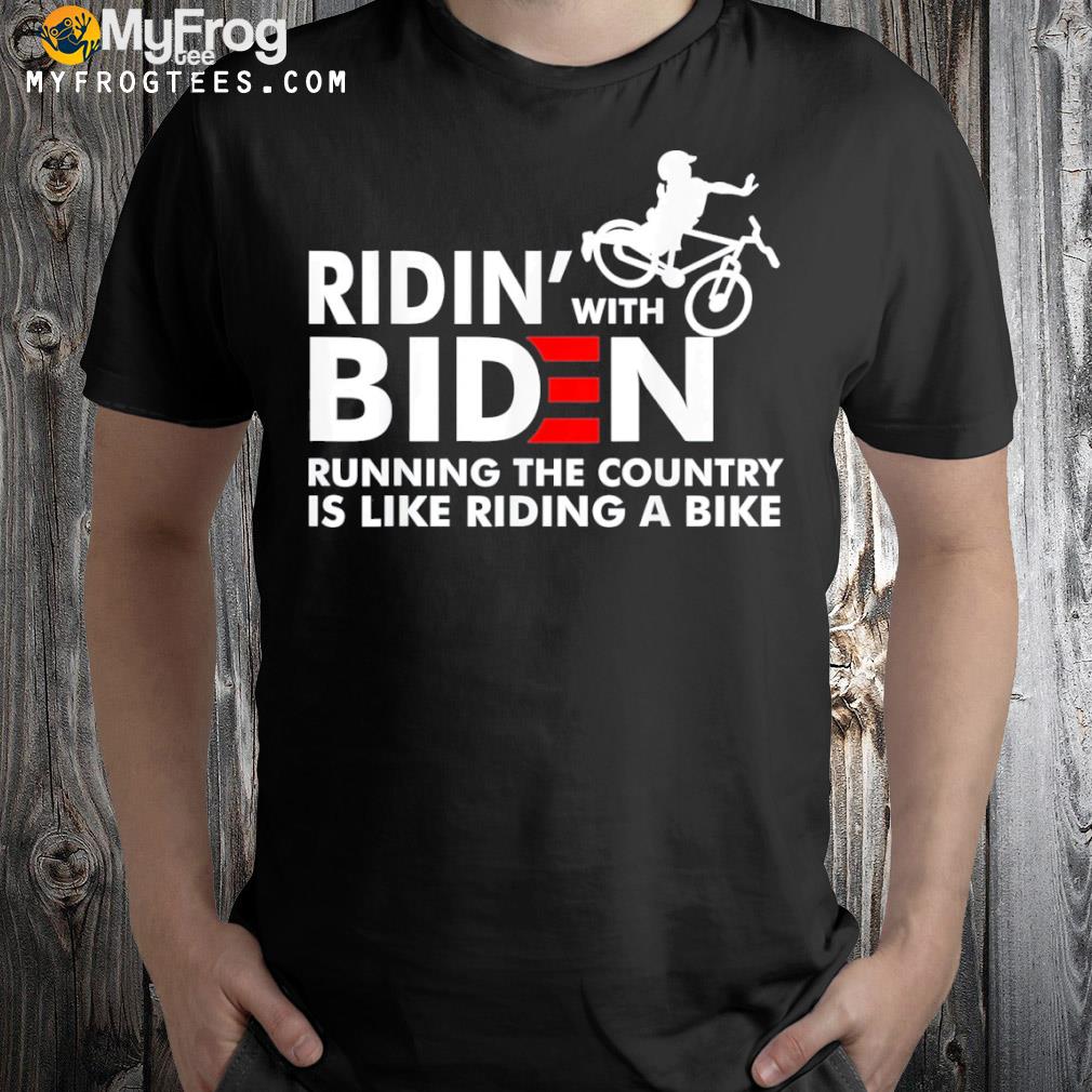 Biden Falling Off His Bicycle Riding with Biden Bike Tee Shirt