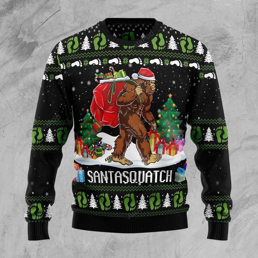 Bigfoot Santasquatch Ugly Christmas Sweater Ugly Sweater Christmas Sweaters Hoodie