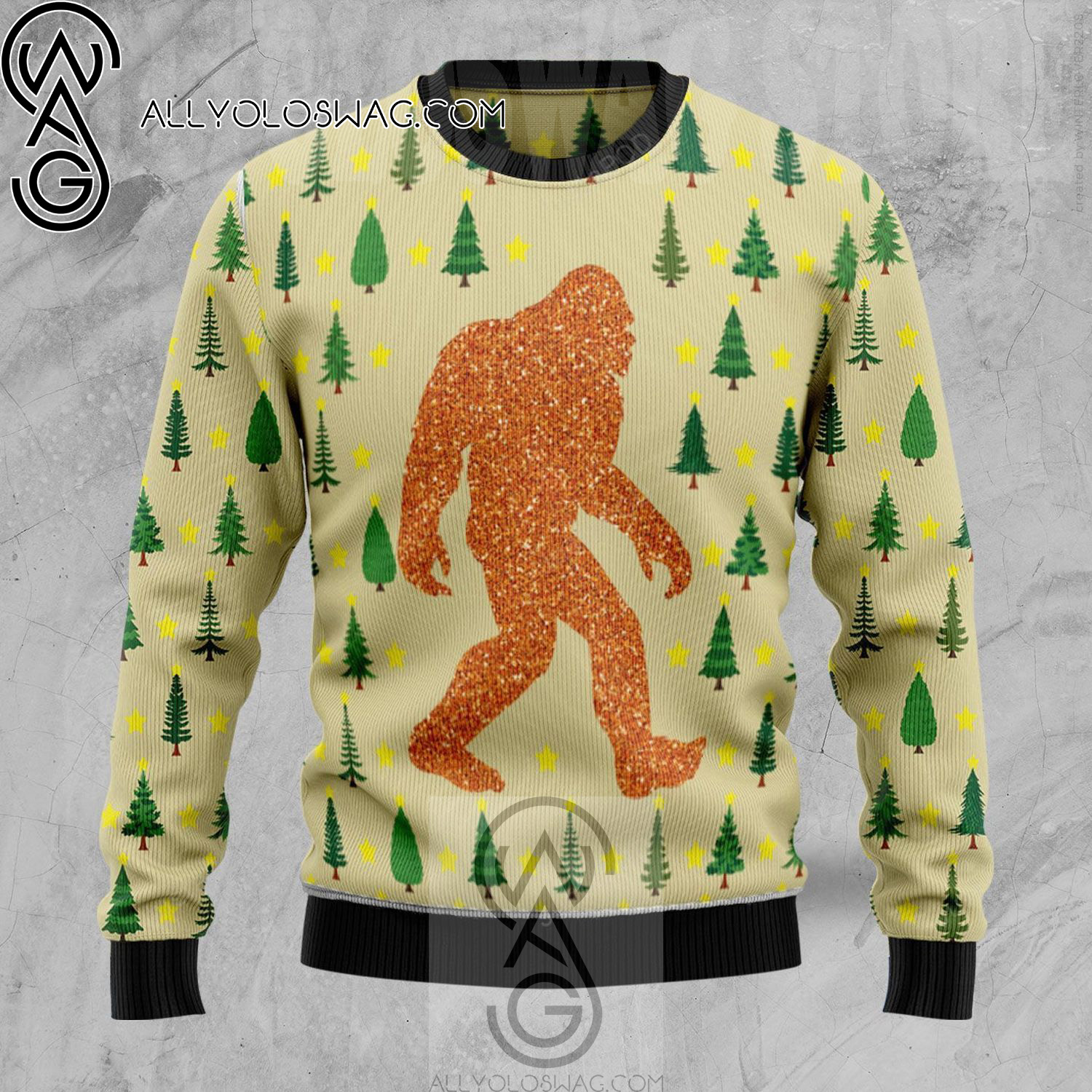 Bigfoot Sasquatch Holiday Party Ugly Christmas Sweater