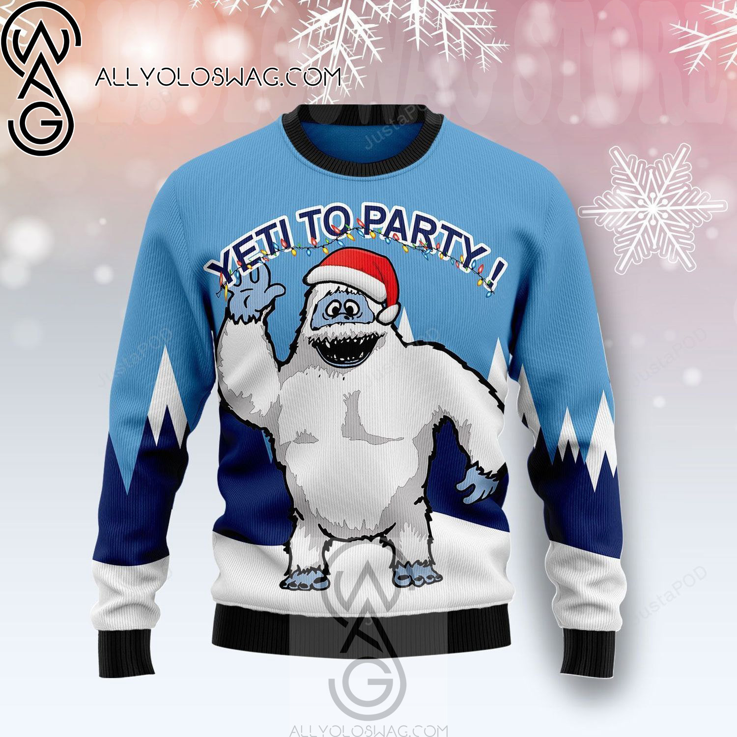 Bigfoot Yeti To Party Holiday Party Ugly Christmas Sweater