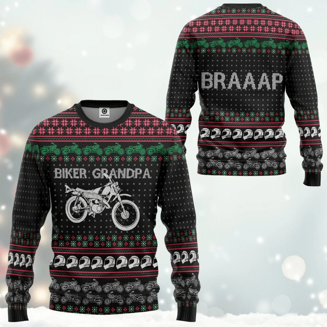 Biker Grandpa Braaap Ugly Christmas Sweater.png