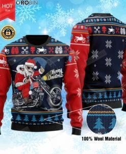 Biker Merry Christmas For Unisex Ugly Christmas Sweater, All Over Print