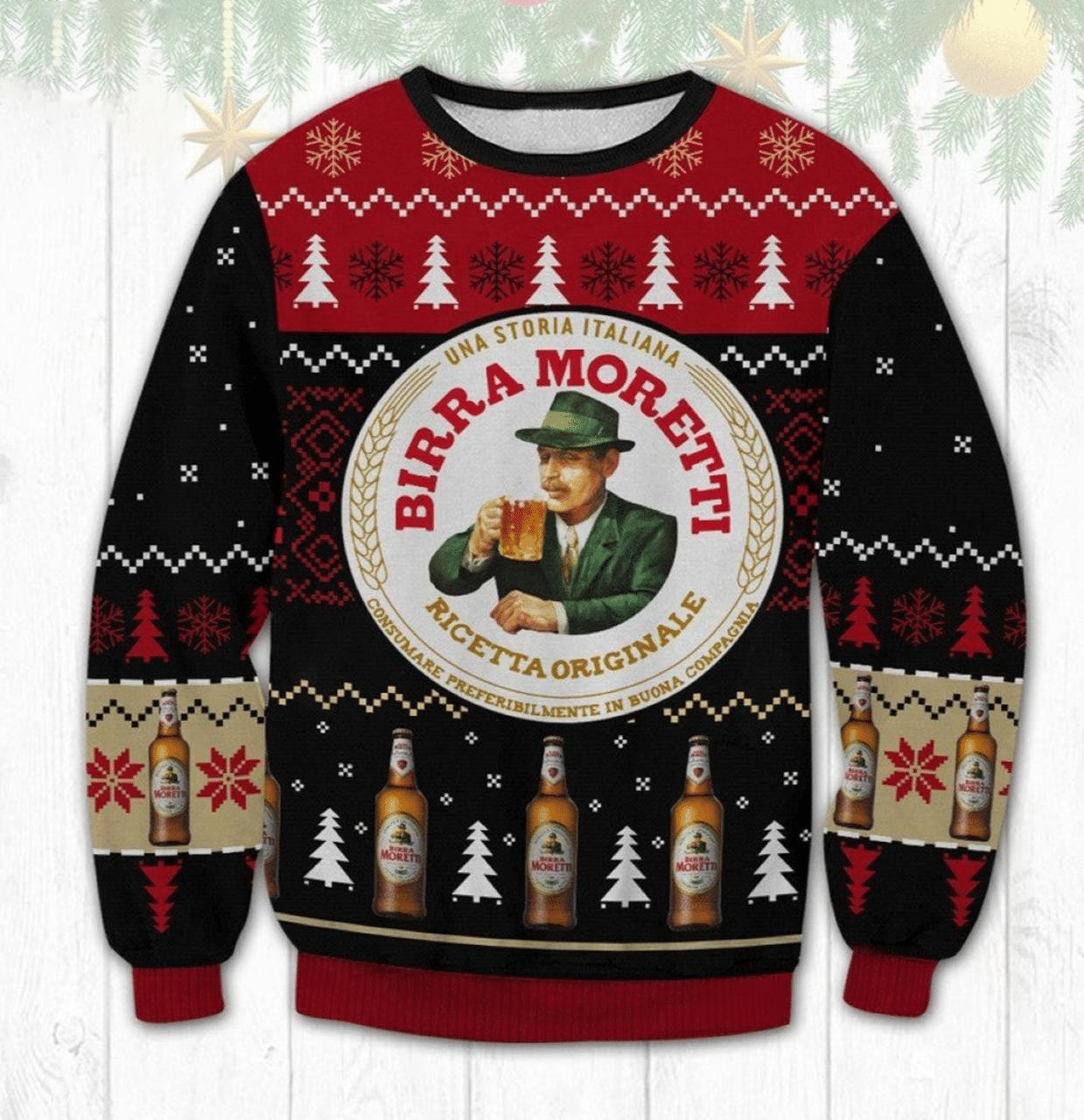 Birra Moretti Beer Ugly Sweater Gifts, Birra Moretti Beer Gift Fan Ugly Sweater.png