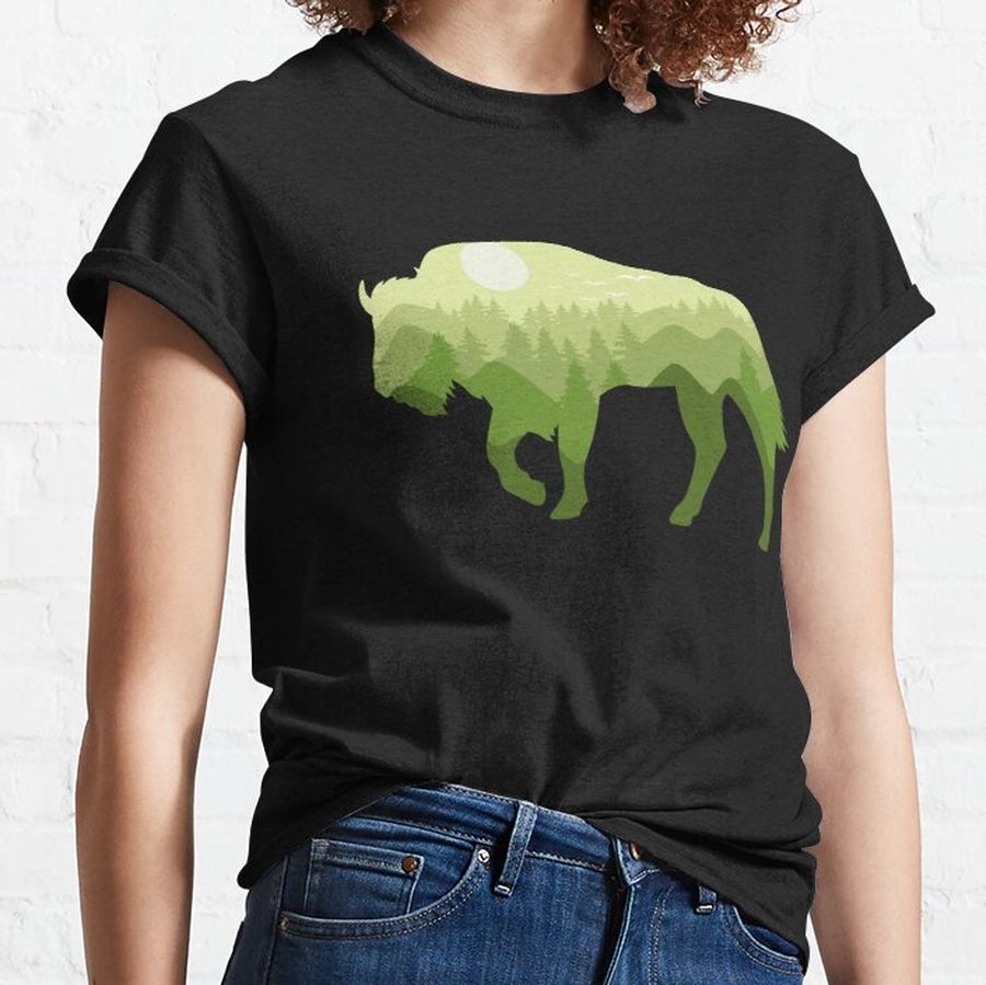 Bison Wisent Forest Nature Landscape Gift Classic T-Shirt