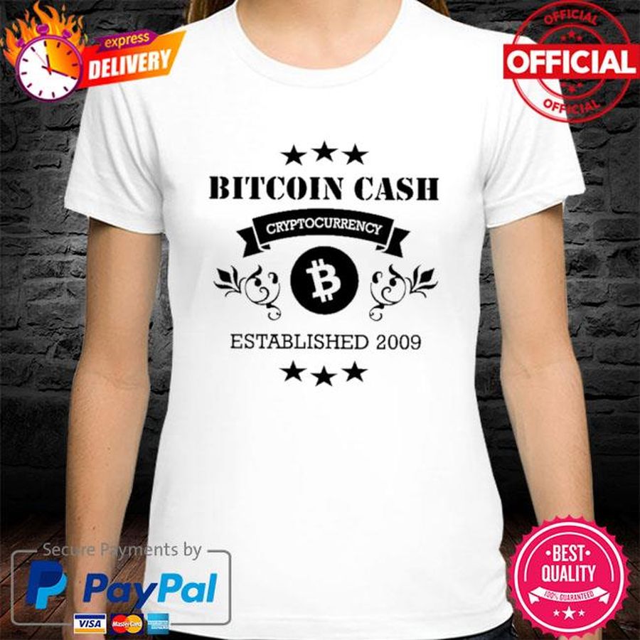 Bitcoin Cash Cryptocurrency Established 2009 Champion T-Shirt