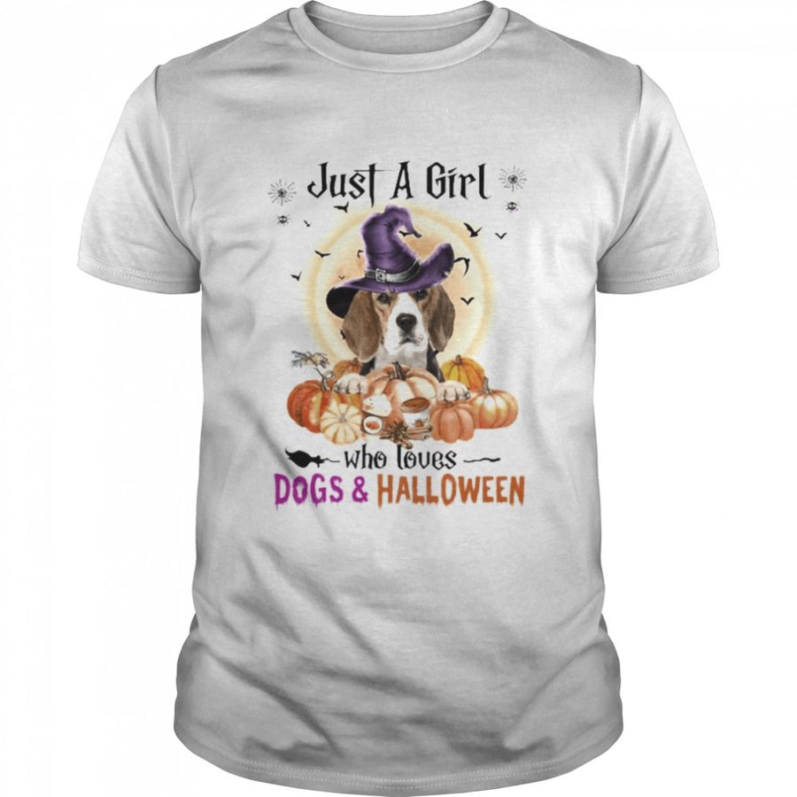 Black Beagle Just A Girl Who Loves Dogs And Halloween Shirt