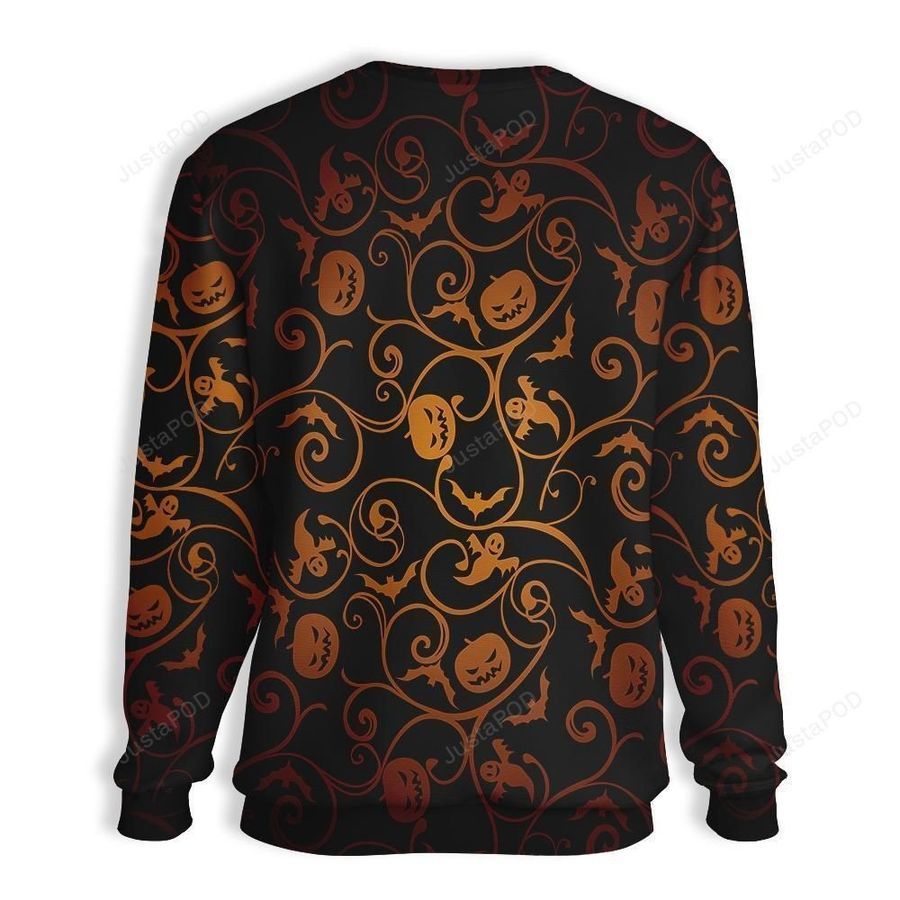 Black Cat Halloween Ugly Christmas Sweater All Over Print Sweatshirt