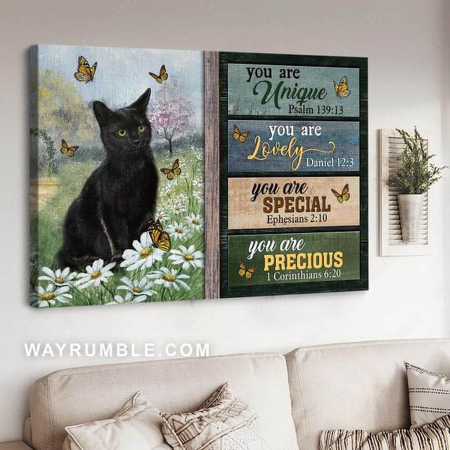 Black Cat Lover, You Are Unique You Are Special You Are Lovely You Are Precious Poster