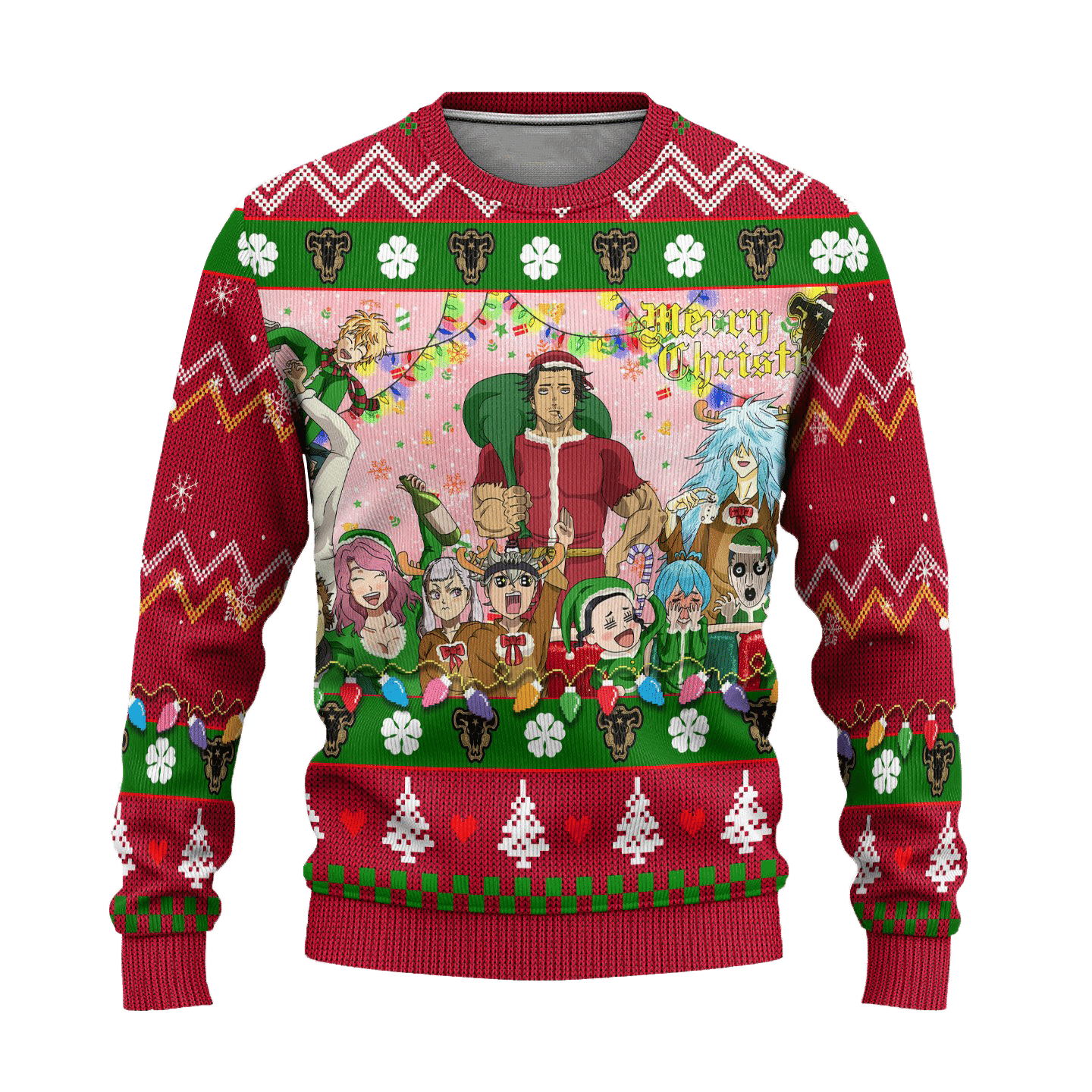 Black Clover Anime Red Ugly Sweater.png