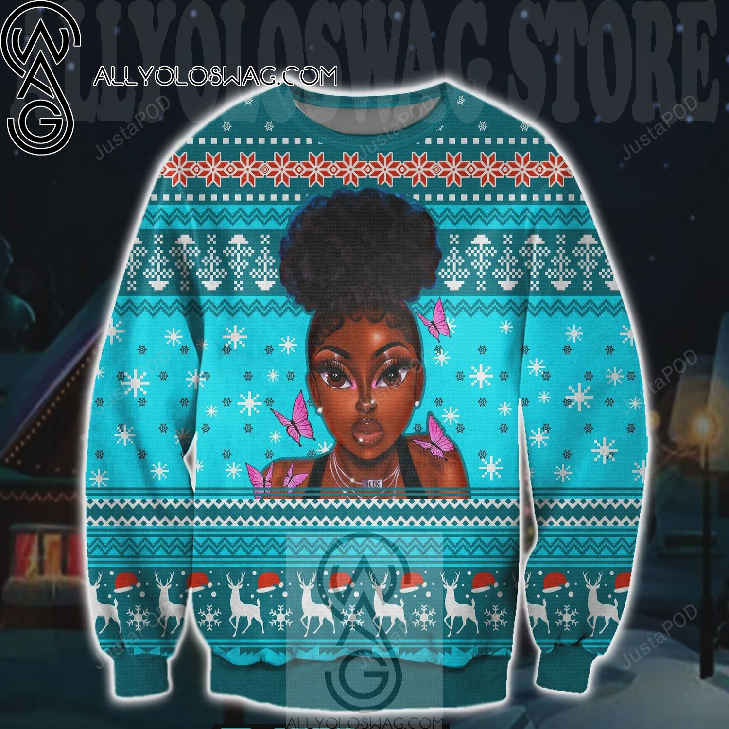 Black Girl Holiday Party Ugly Christmas Sweater