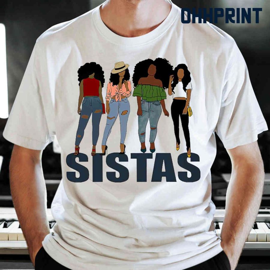 Black Girl Sistas Tshirts White