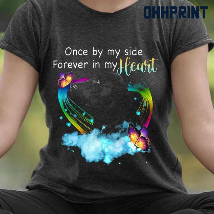 Black Labrador In Heaven Once By My Side Forever In My Heart Tshirts Black