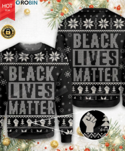 Black Lives Matter Christmas For Unisex Ugly Christmas Sweater, All Over Print.png