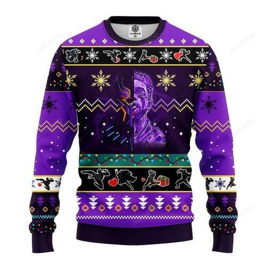 Black Panter Christmas For Unisex Ugly Christmas Sweater All Over