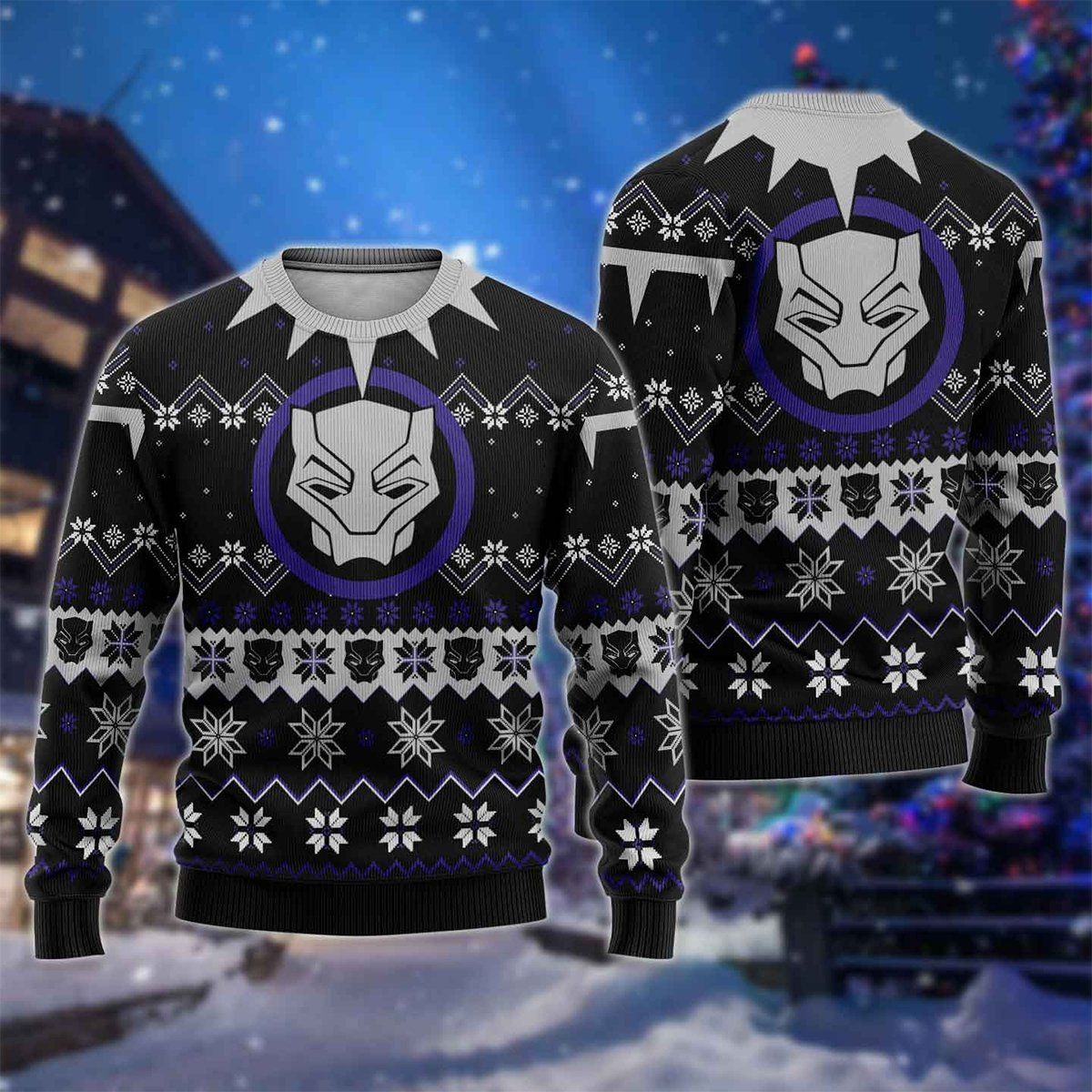 Black Panther Marvel Ugly Sweater, Black Panther Marvel Christmas Gift, Black Panther Marvel Shirt