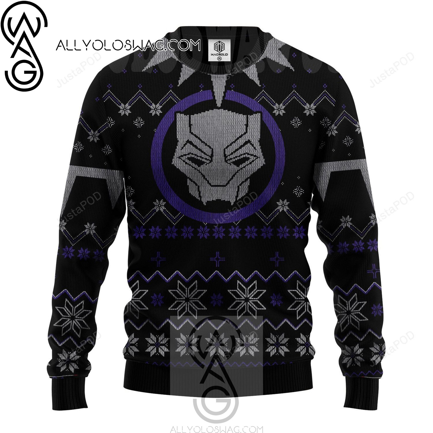 Black Panther Wakanda Holiday Party Ugly Christmas Sweater