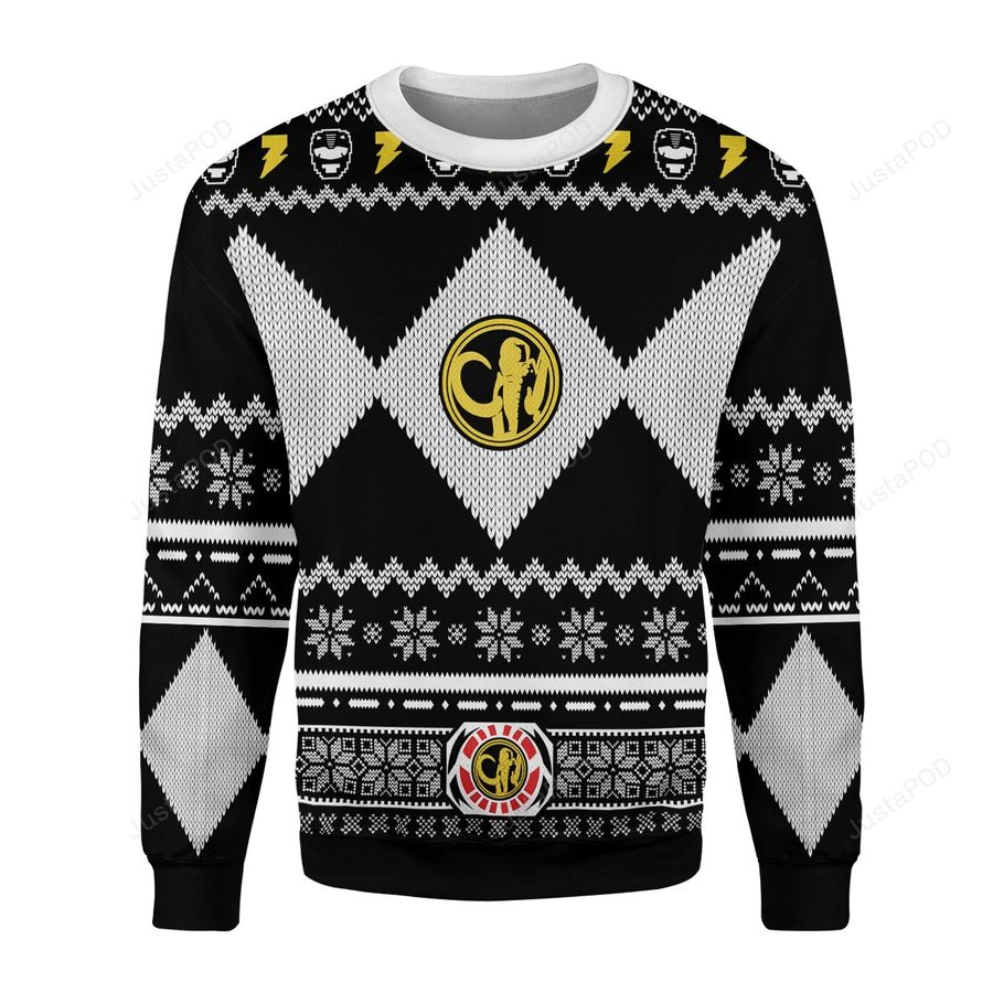 Black Power Ranger Ugly Christmas Sweater, All Over Print Sweatshirt, Ugly Sweater, Christmas Sweaters, Hoodie, Sweater