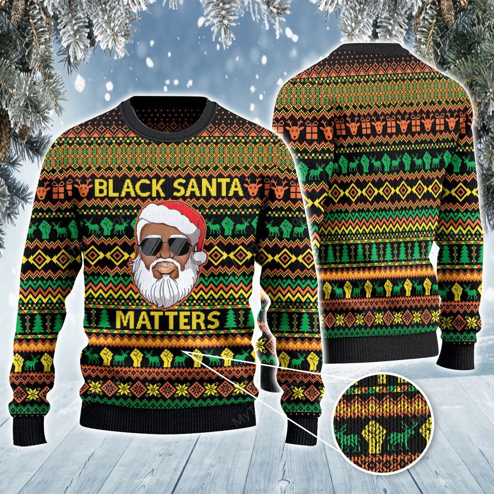 Black Santa Matters Ugly Sweater