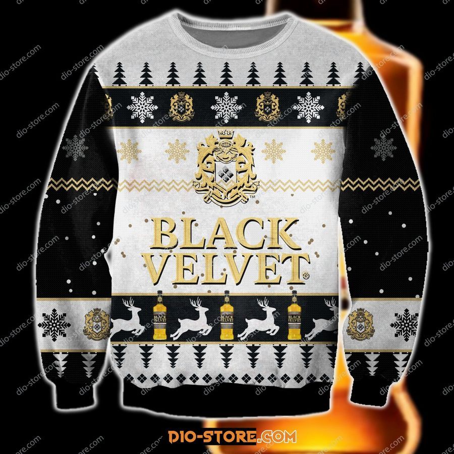 Black Velvet Knitting Pattern 3D Print Ugly Christmas Sweater Hoodie All Over Printed Cint10395, All Over Print, 3D Tshirt, Hoodie, Sweatshirt