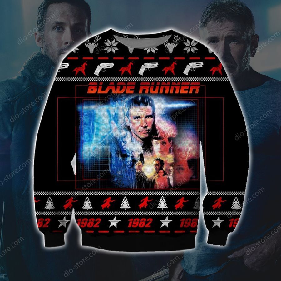 Blade Runner Knitting Pattern 3D Print Ugly Christmas Sweater Hoodie All Over Printed Cint10652, All Over Print, 3D Tshirt, Hoodie, Sweatshirt