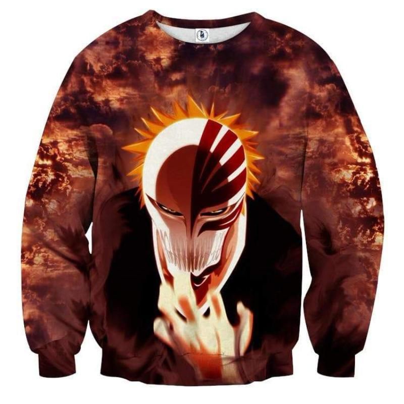 Bleach Hollow Mask Ichigo Ugly Christmas Sweater, All Over Print Sweatshirt