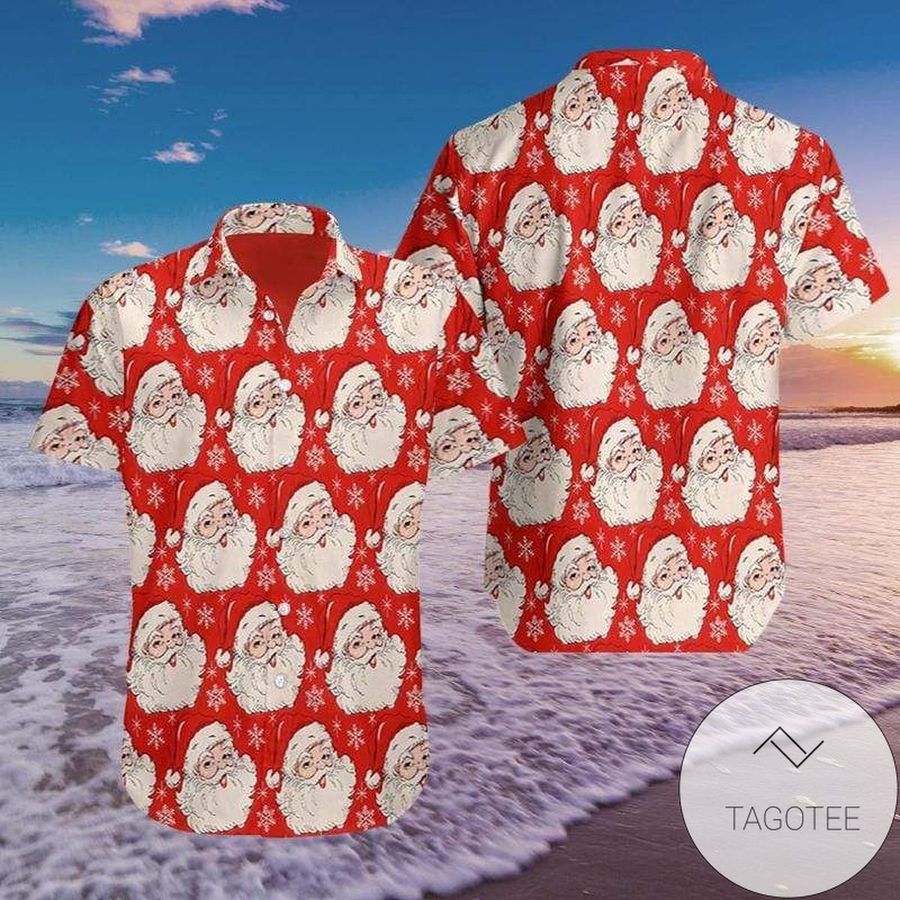 Bling Santa Red Pattern Hawaiian Aloha Shirts 1310l