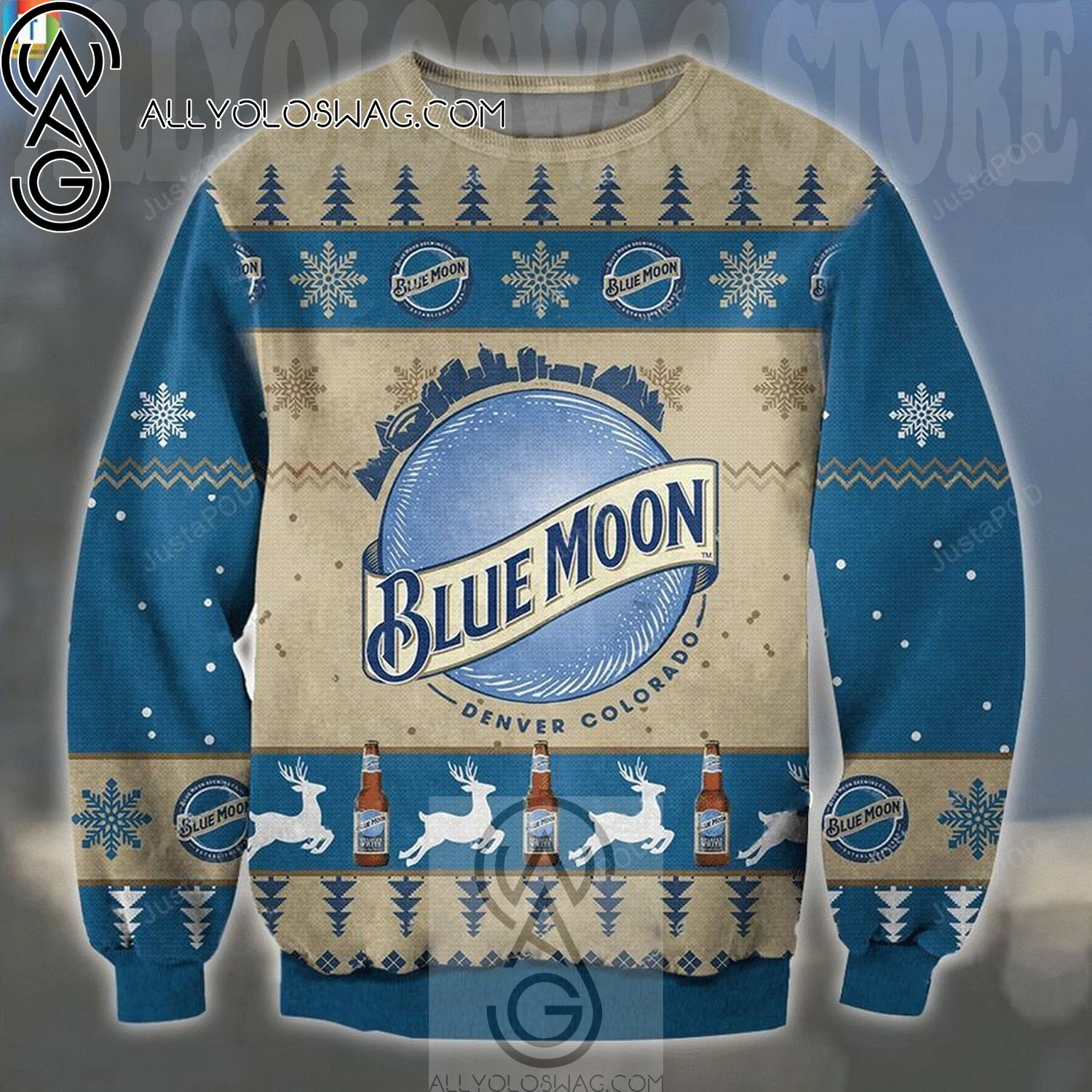 Blue Moon Denver Colorado Holiday Party Ugly Christmas Sweater