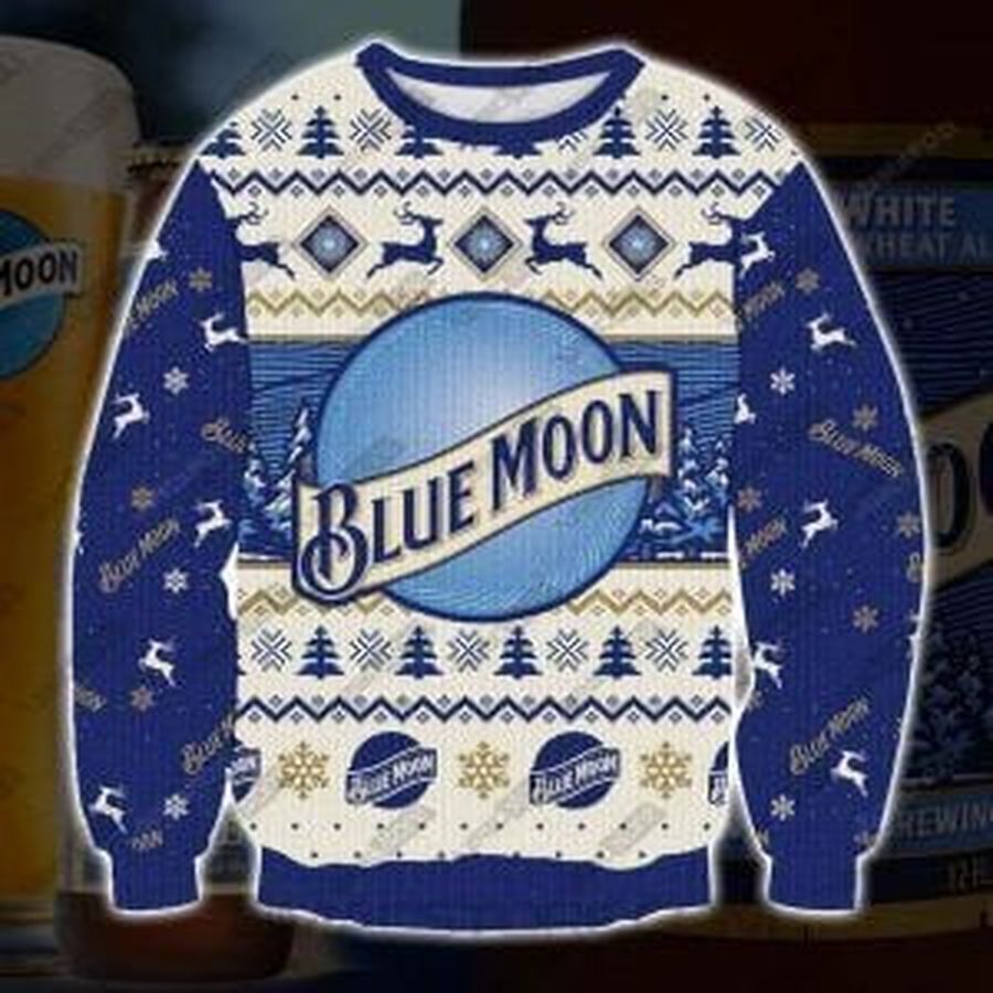 Blue Moon Ugly Christmas Sweater All Over Print Sweatshirt Ugly