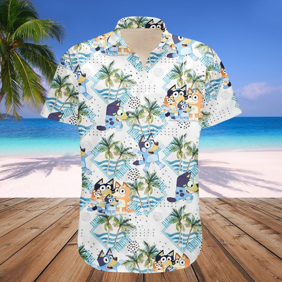Bluey Dad Family Lover Ideas Fathers Day Hawaii Shirt