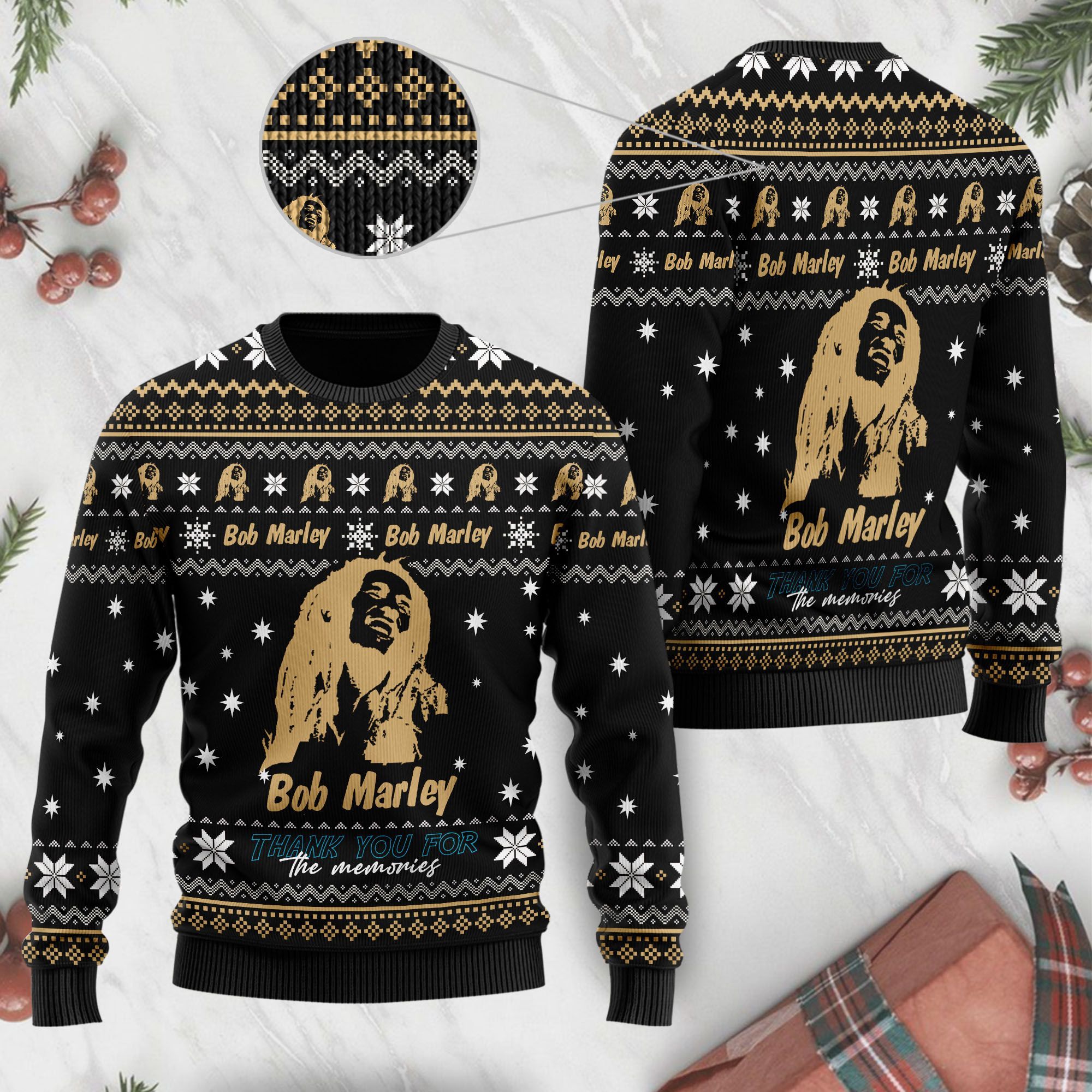 Bob Marley Thank You For The Memories Ugly Christmas Sweater, Ugly Sweater, Christmas Sweaters, Hoodie, Sweatshirt, Sweater