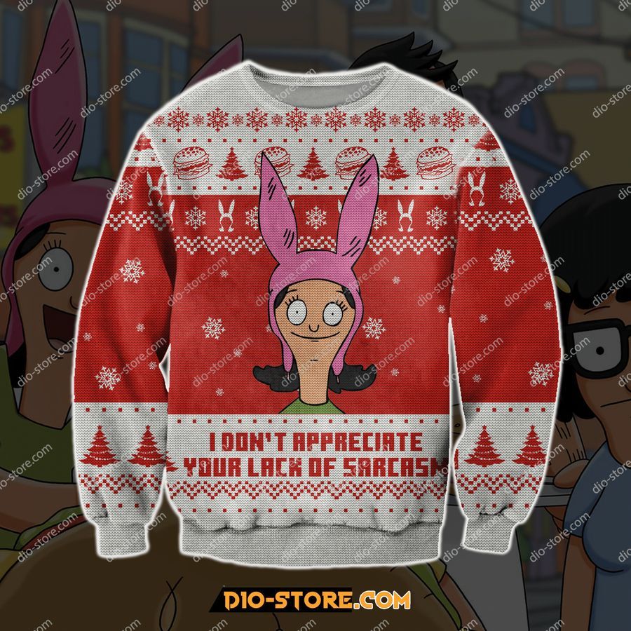 Bobs Burgers Ugly Christmas Sweater All Over Print Sweatshirt Ugly