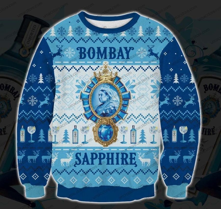 Bombay Sapphire 3D Print Christmas Sweater