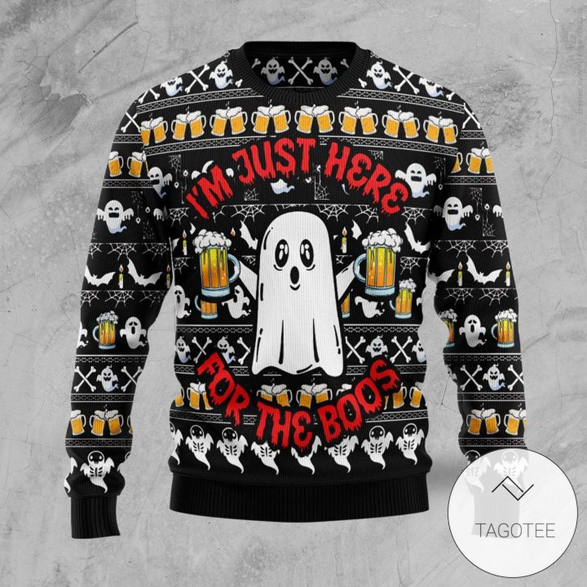 Boo Beer i'm Just Here For The Boos Ugly Sweater