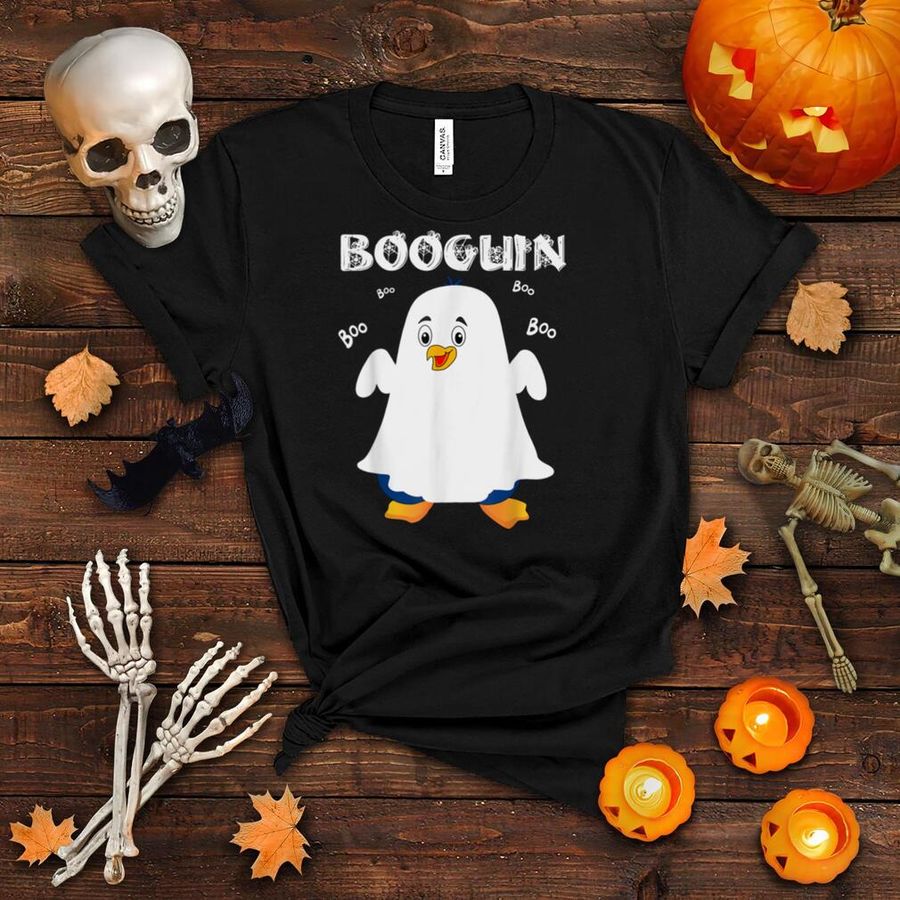 Booguin Halloween penguin in ghost costume funny T Shirt