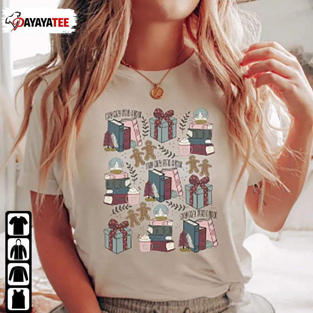 Book A Very Bookish Christmas Collage Shirt Christmas Party Gift