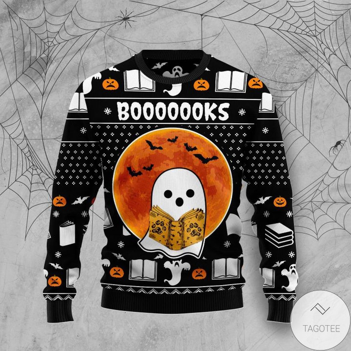 Book Boo Halloween Ugly Sweater