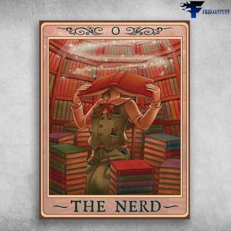 Book Lover, Library Poster, Girl Reading – The Nerd Poster Home Decor Poster Canvas