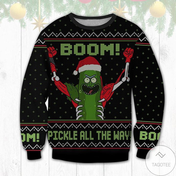 Boom Pickle All The Way Ugly Sweater