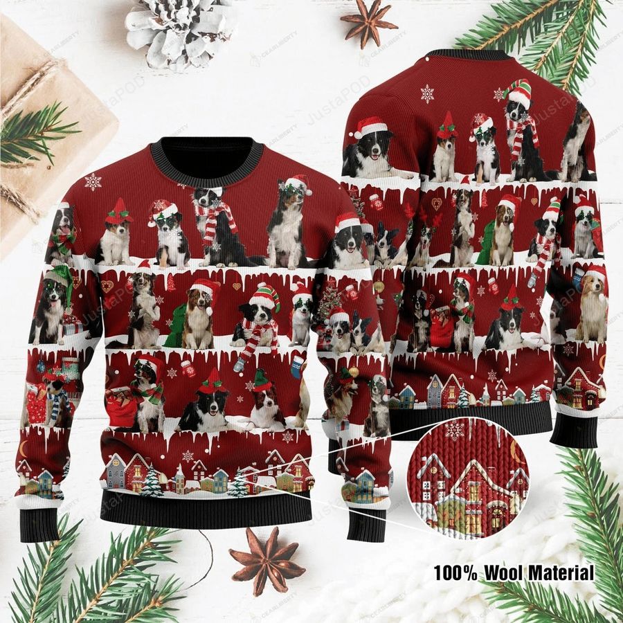 Border Collie Ugly Christmas Sweater All Over Print Sweatshirt Ugly