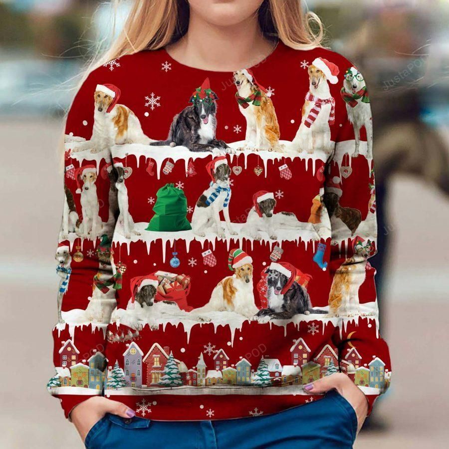 Borzoi Dog Christmas Ugly Sweater, Ugly Sweater, Christmas Sweaters, Hoodie, Sweater