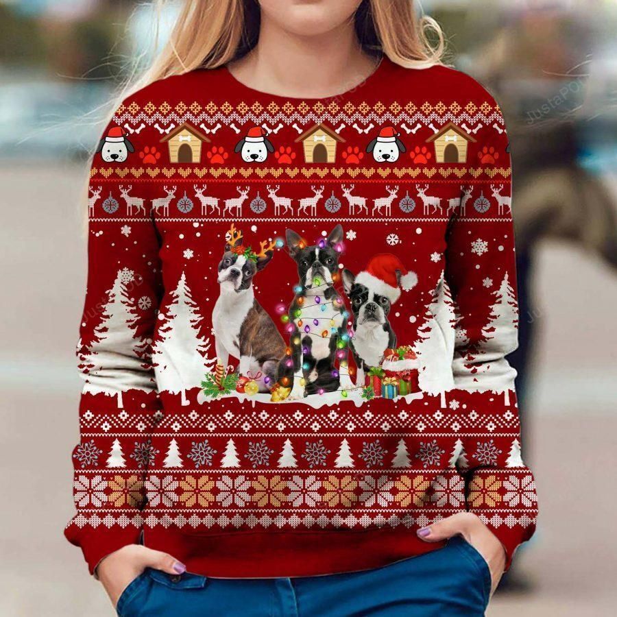 Boston Terrier Ugly Sweater Ugly Sweater Christmas Sweaters Hoodie Sweater